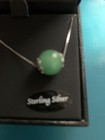 One Genuine Jade & Sterling Silver Necklace -Round Bead Jade On 18” 925 Silver — photo 10