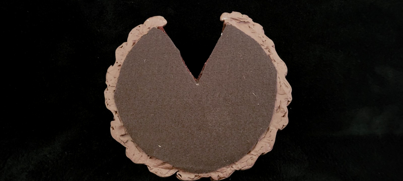 Vintage Fake Food Chocolate Icing Chocolate Slice out Cake with Strawberries 