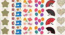 Mrs Grossmans Stickers Choice-Gold Stars Sewing Machine Opal Balloons Hand Fans+