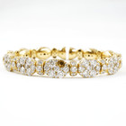 18k Yellow Gold 4.8 Carat Natural Brilliant Cut Pavé Diamond Cuff Bracelet
