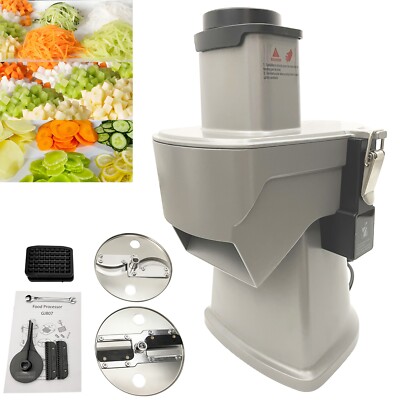 Commercial 110V Vegetable and Fruit Slicer Dicer Shredder Cutting Machine 200W