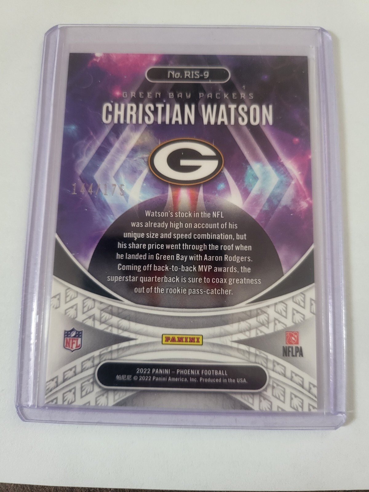 2022 Panini Phoenix - Rookie Rising Christian Watson #RIS-9 Pink /175 ...