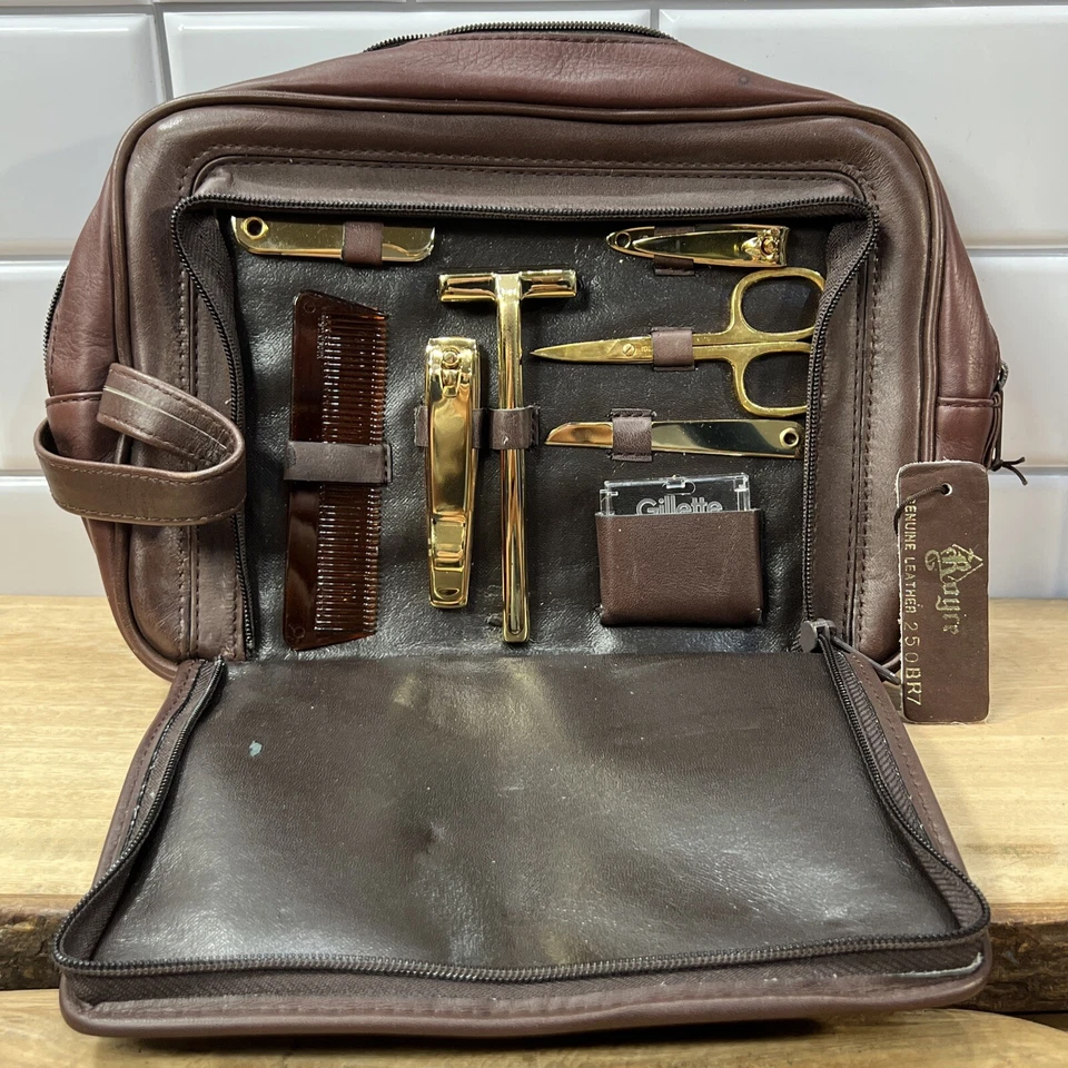 Royce New York Genuine Leather 250BR7 Toiletry Travel Grooming / Shave Kit - Image 3 of 4