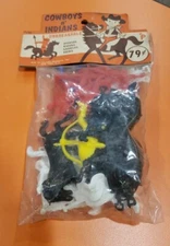 Vintage Cowboys N' Indians Unbreakable Horses Riders Saddlers Reins Figures New