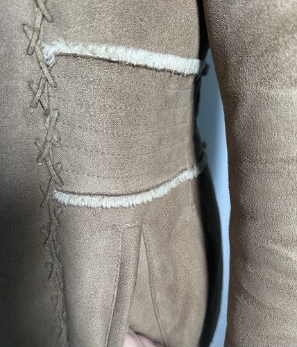 BRAETAN Cappotto Giacca Donna XS Pelliccia Ecopelliccia Marrone Tasche - Foto 6 di 12