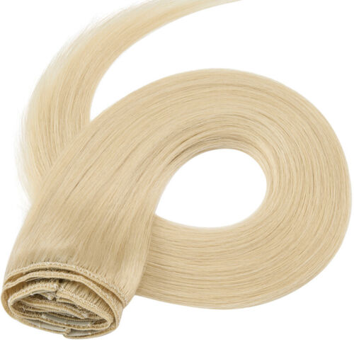 Invisible Clip In 100% Remy Human Hair Extensions Full Head Champagne 8Pieces - Picture 19 of 66