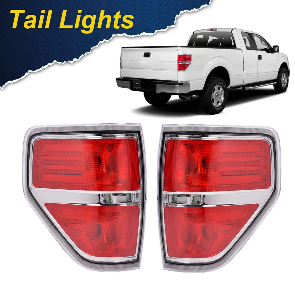 Faros cromados + luces traseras lámparas de freno aptas para camioneta Ford F150 2009-2014 Foto 3 de 4