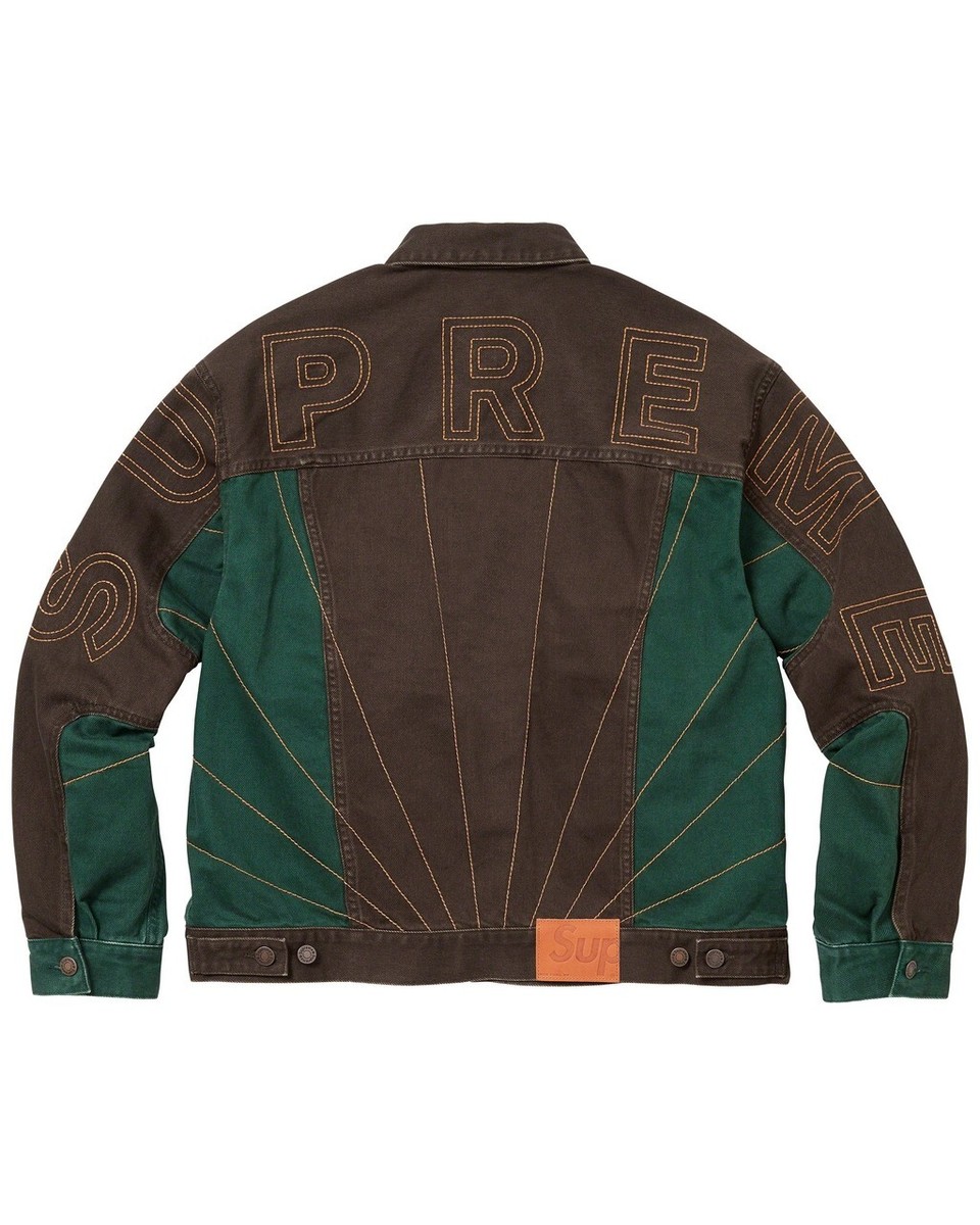 Supreme Radial Embroidered Denim Trucker Jacket - M | eBay