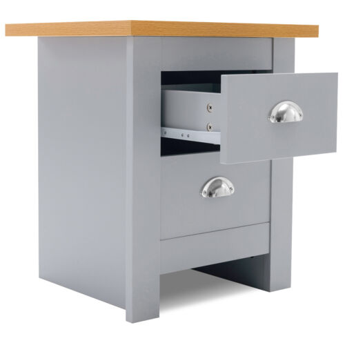 Mesita de noche de almacenamiento mesita de noche de madera mesa auxiliar muebles de dormitorio hogar - Imagen 29 de 33