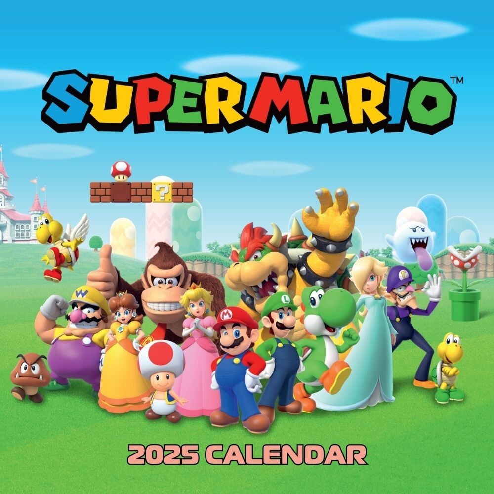2025-calendar-super-mario-bros-month-to-view-nintendo-square-calendar-ebay
