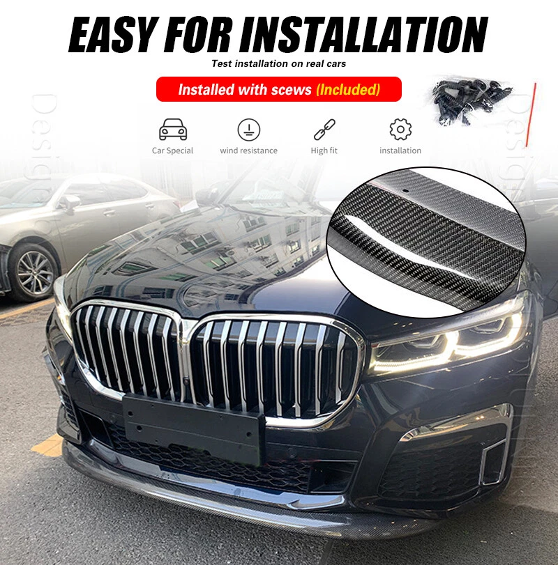 Alerón labial parachoques delantero de fibra de carbono real 19UP PARA BMW SERIE 7 G11 G12 M-Sport Foto 4 de 4