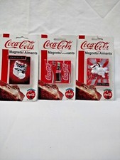 3 aimants de collection COCA-COLA 3 polaires et ours 1 bouteille classique paquets scellés
