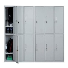 Schließfach Boston T829, Wertfachschrank Spind, Metall 12 Fächer, grau