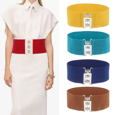 Womens Elastic Wide Waist Belt Buckle Wide Stretch Corset  display picture 2