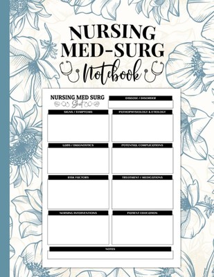 Nursing Med Surg Notebook: Med Surg Study Template Notebook for Nursing Students