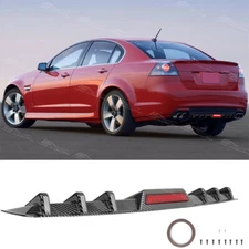 For Pontiac G6 G8 Carbon Fiber Rear Bumper Diffuser Splitter w/LED Stop Light