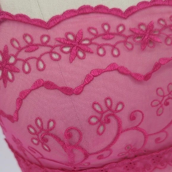 UNDERCOVER 01447 Abito Victoria Secrets pizzo ricamato capesante camicia rosa taglia media