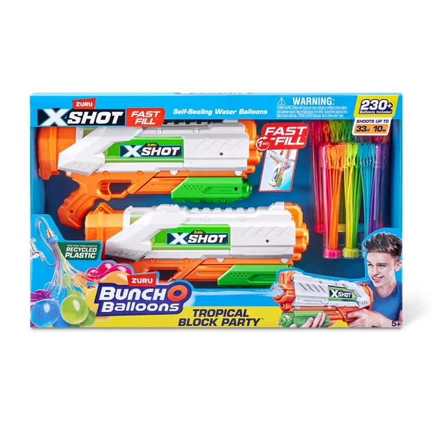 Zuru X-Shot Bunch O Balloons Tropical Block Party Blaster and Self-Sealing Water - image 2 of 4