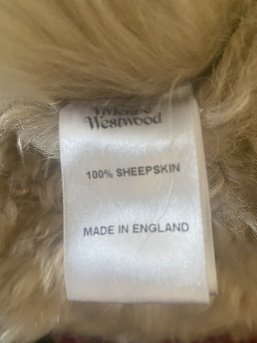 Vivienne Westwood Gibus Sheepskin Jacket Beige Curly Size 10 Made in England - Picture 9 of 10