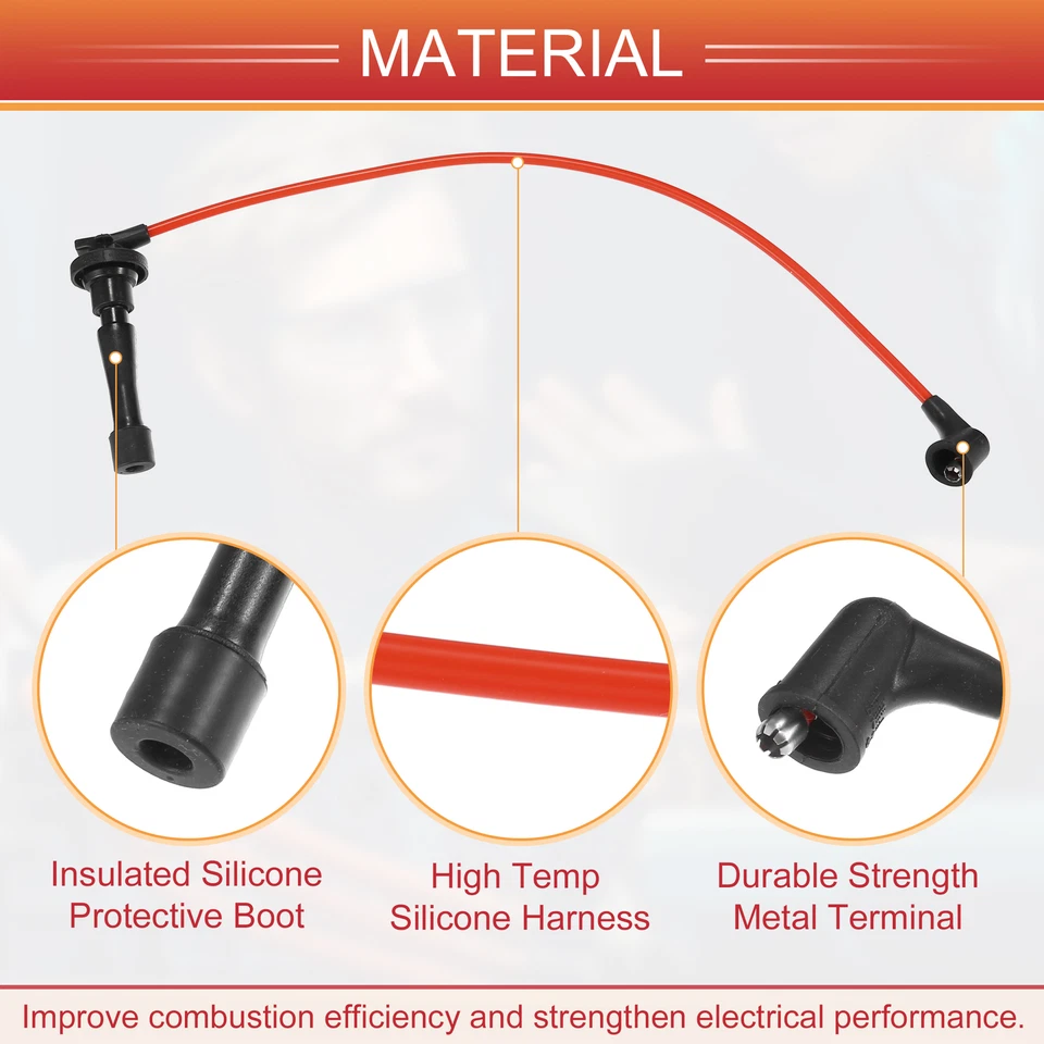 Paquete de 4 cables bobina encendido bujía para Honda CR-V 1997-2001 6,7 mm Foto 4 de 4