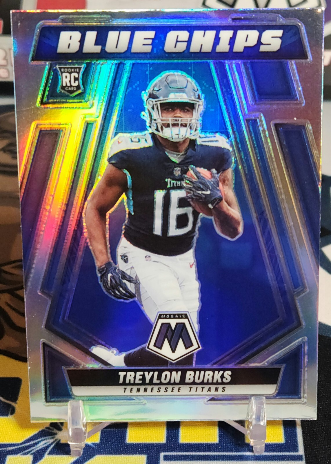 2022 Mosaic Treylon Burks Blue Chips RC Silver Prizm #BC-10 Tennessee Titans
