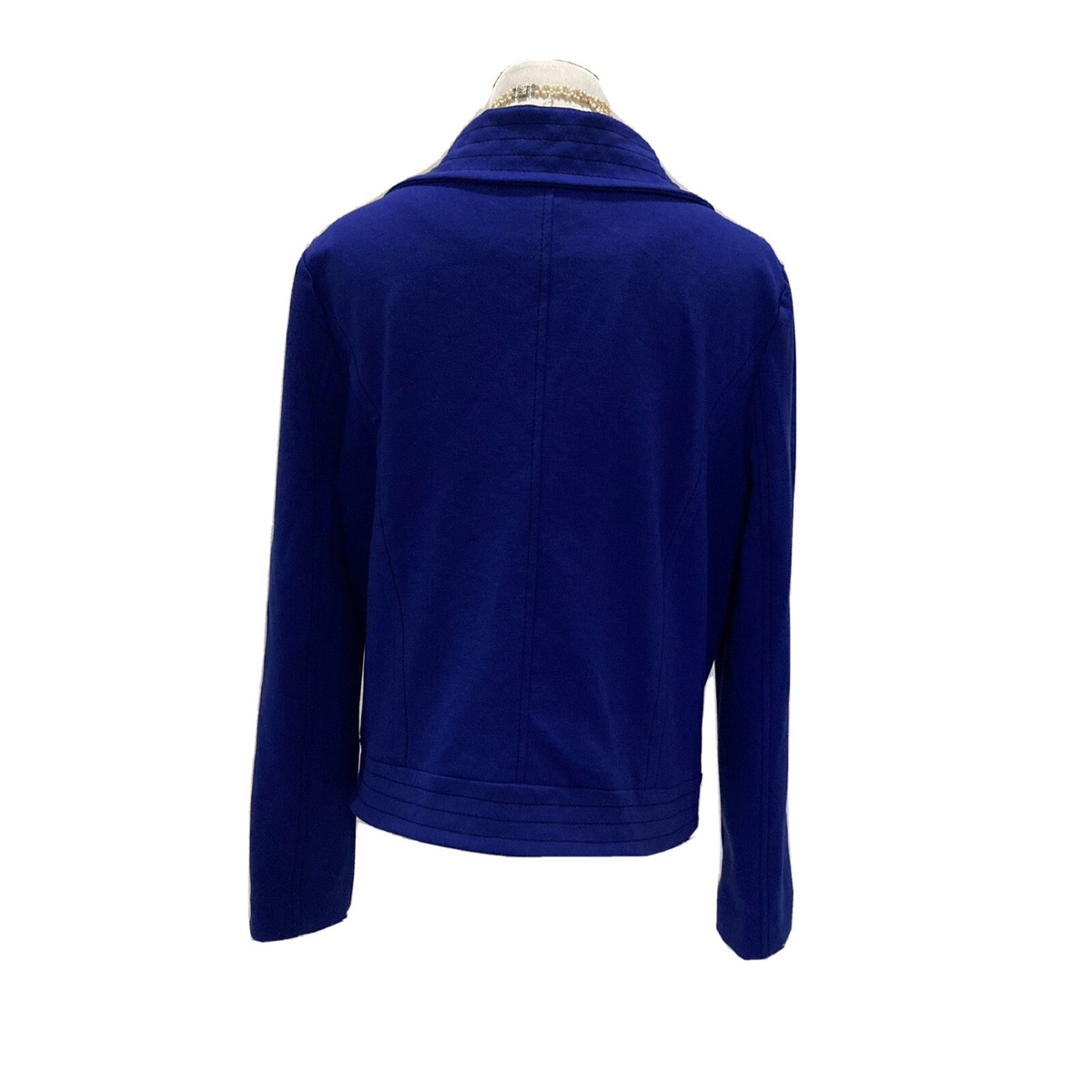 Worthington Women's Vibrant Blue Moto Style Jacket w-Silver