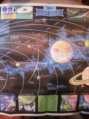 Rand McNally Official Map Of The Moon 1969 - Vintage Apollo