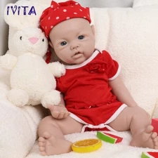 IVITA 17'' Unpainted Floppy Silicone Reborn Baby Girl Cute Blank Silicone Doll