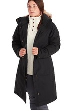 Marmot Ladies Chelsea Padded Winter Parka Long Coat Ski Black Large Rrp £350