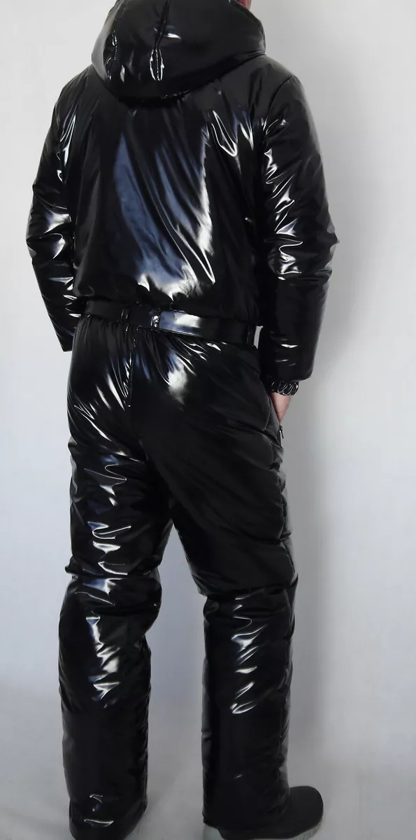 Shiny nylon ski suit clearance