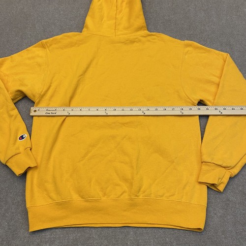 West Virginia Sweater Sweatshirt Mens Small Yellow Champion Eco Hoodie - Picture 7 of 10