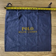POLO Ralph Lauren Dust Protection Bag Navy Blue Logo Cotton New 17"x17"