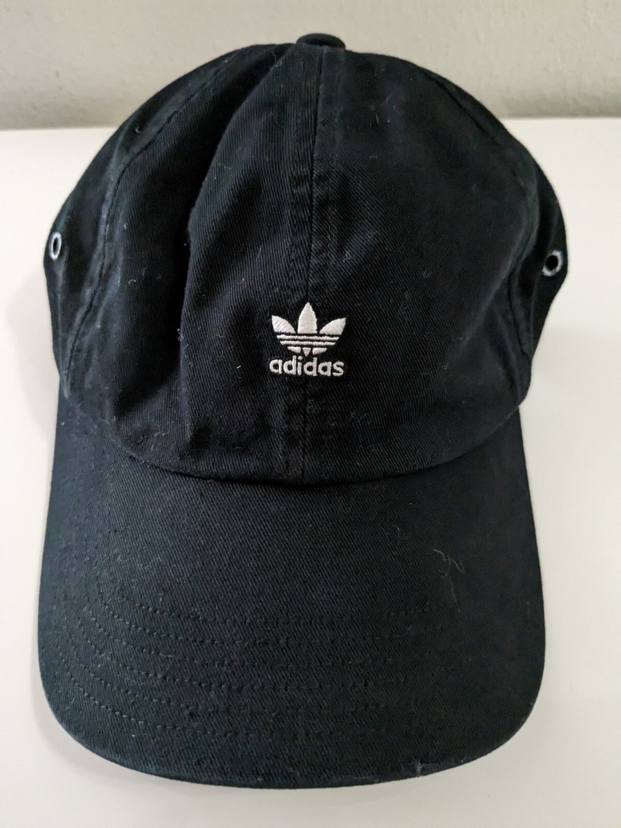 Adidas Originals Adult Relaxed Plus Strapback Cap All Black Hat