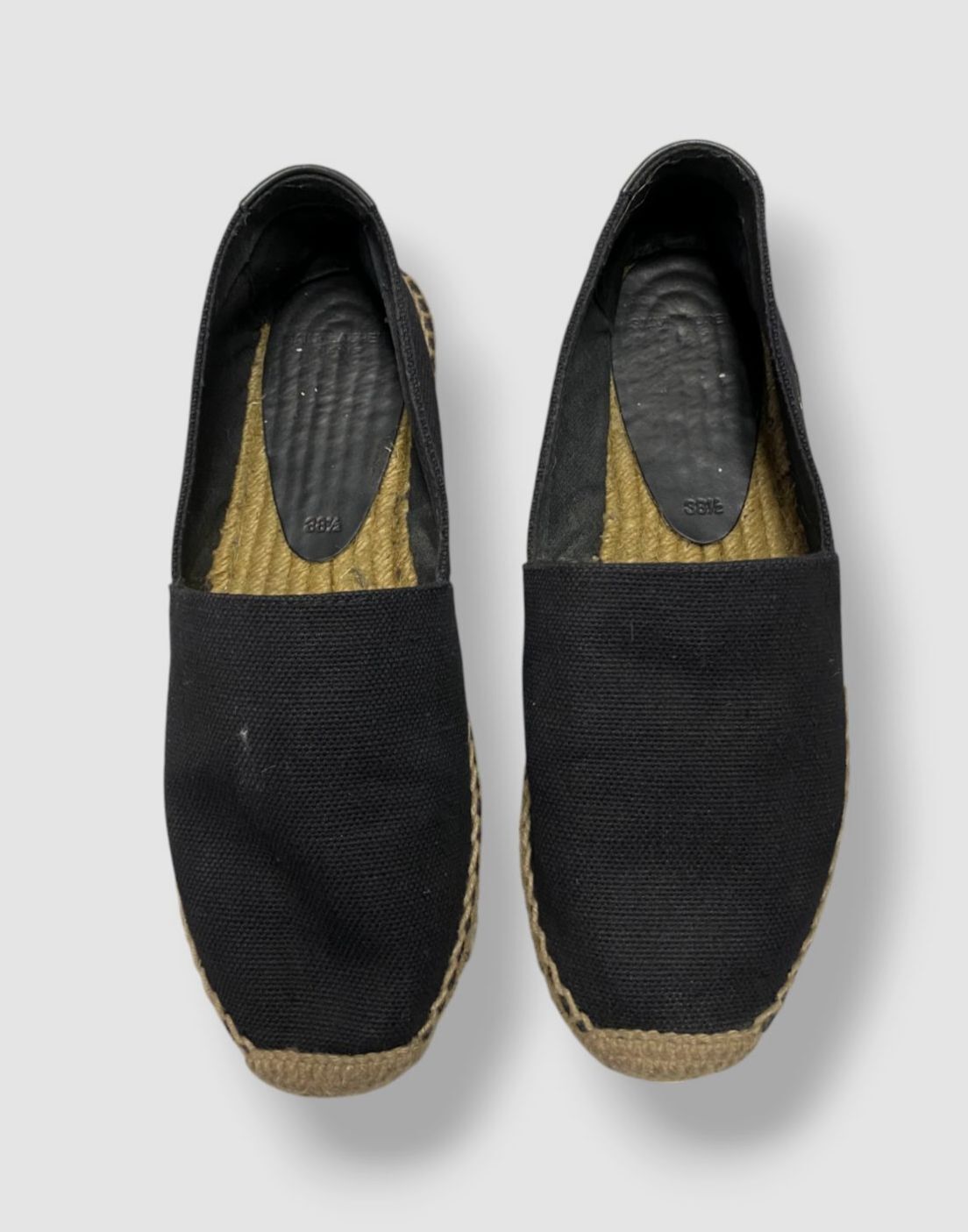 Scarpe sandali bassi Saint Laurent donna nere con logo espadrillas misura 38 5