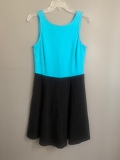 Anthropologie 4 Collective 4C Sz. 6  Black Teal Color Block Ponte Stretch Dress