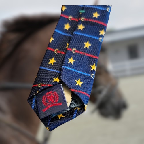 Vtg Tommy Hilfiger Kentucky Derby Horse Equestrian Show 100% Silk Neck Tie T25 - Picture 5 of 7
