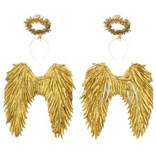 1Pcs Unisex Elastic Straps Angel Feather Wings w/Headband Cosplay Party Prop