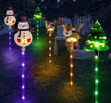 YZYOE 6 Pack LED Outdoor Solar Ground Inserted Christmas Multicolor