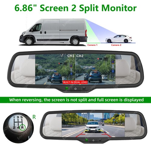 Kit de cámara de marcha atrás luz freno relé citroen fiat ducato y pantalla dividida de 6,86" - Imagen 6 de 18
