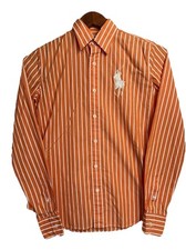 Ralph Lauren Black Label Striped Button-Up Shirt Big Pony Sz 2 Cotton Stretch