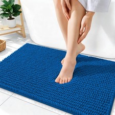 OLANLY Thick Bathroom Rugs 36x24, Extra Soft 36" X 24", Deep Navy Blue