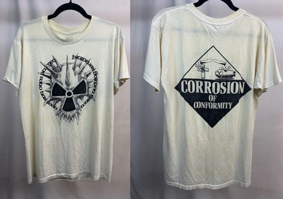 VTG Corrosion Of Conformity 80s Skull Graphic Double Sided T-Shirt ED1178