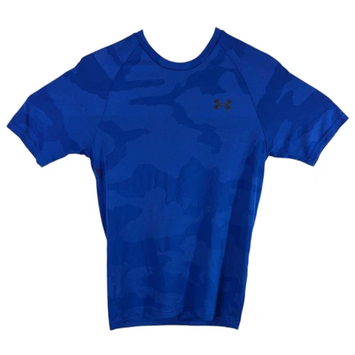 Under Armour Blue Camo Shirt Loose Size XS Camouflage Mens Short Sleeve - Picture 1 of 8