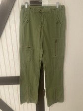 Da-Nang Womens Green Cotton Pockets Leg Utility Cargo Pants Sz S Vintage