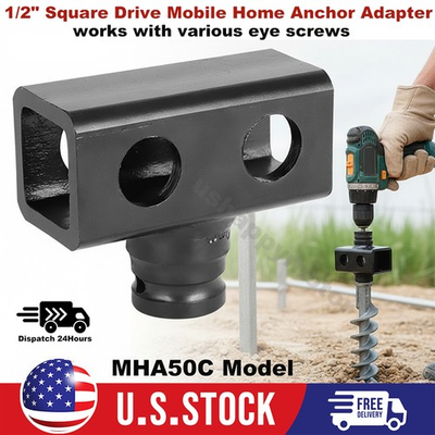 #ad 1 2quot; Ground Earth Utility Eye Mobile Home Hurricane Anchor Driver Adapter Tool $49.99
