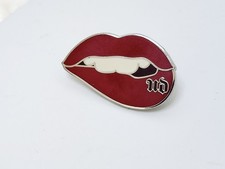 Retro Sexy Biting Red Lips Pinback - Marked N...