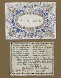 Christening letter godfather letter dated 1853 (Neugersdorf) embossed print