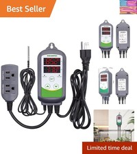 ITC-308 Digital Temperature Controller 2-Stage Outlet Thermostat Heating and ...