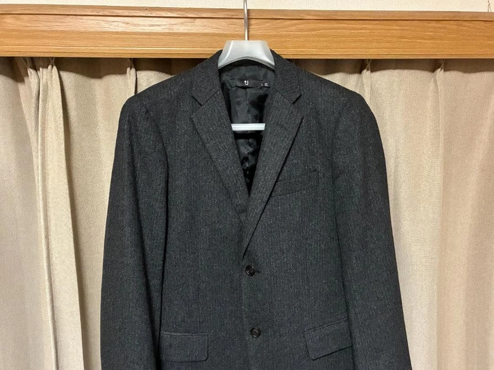 Uniqlo +J Jil Sander Wool Tailored Jacket Gray L Excellent Used JAPAN - Image 3 of 4