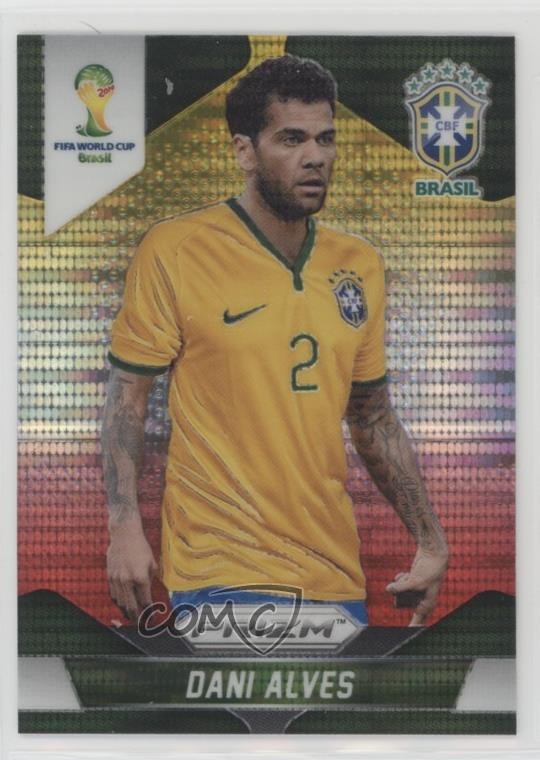 2014 Panini Prizm World Cup Yellow & Red Pulsar Daniel Alves Dani #105